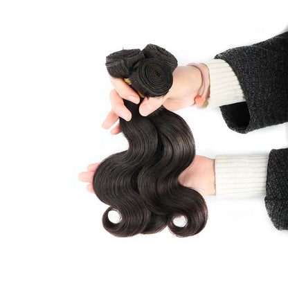 Lot de 3 extensions de cheveux humains malaisiens Body Wave 100 % non traités, cheveux vierges, couleur naturelle