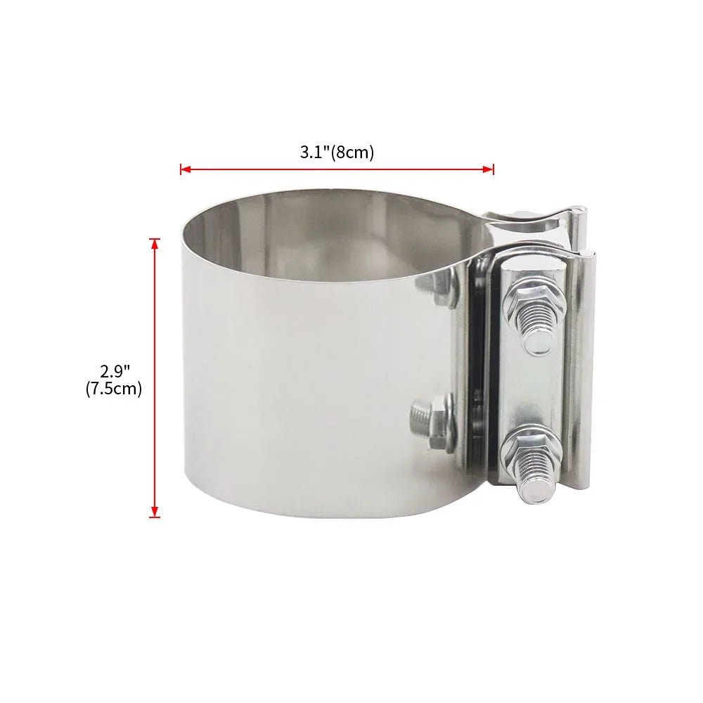 Cerceau de connexion de tuyau d'échappement universel, collier de serrage en acier solide, bande de Joint bout à bout d'échappement en acier inoxydable, accessoires de voiture