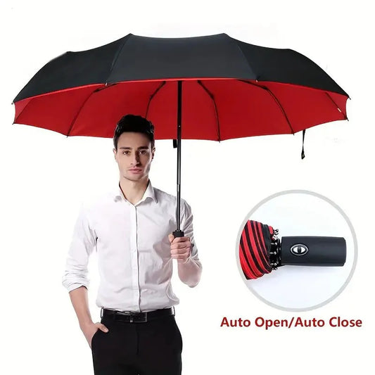 Parapluie coupe-vent double couche résistant entièrement automatique pluie hommes femmes 10K mâle grand parapluies parasol