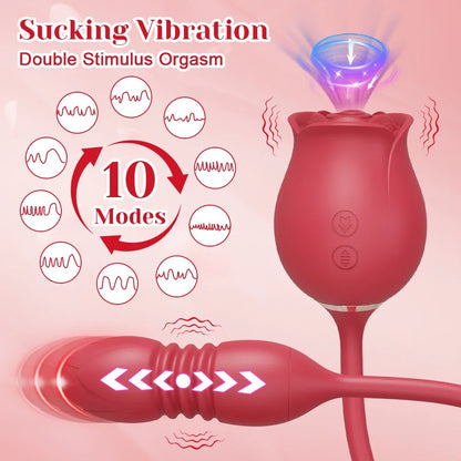 Vibromasseur à succion de Rose pour femmes, stimulateur de clitoris, point G, gode vibrant, masturbateur féminin, Massage, jouet sexuel pour adulte