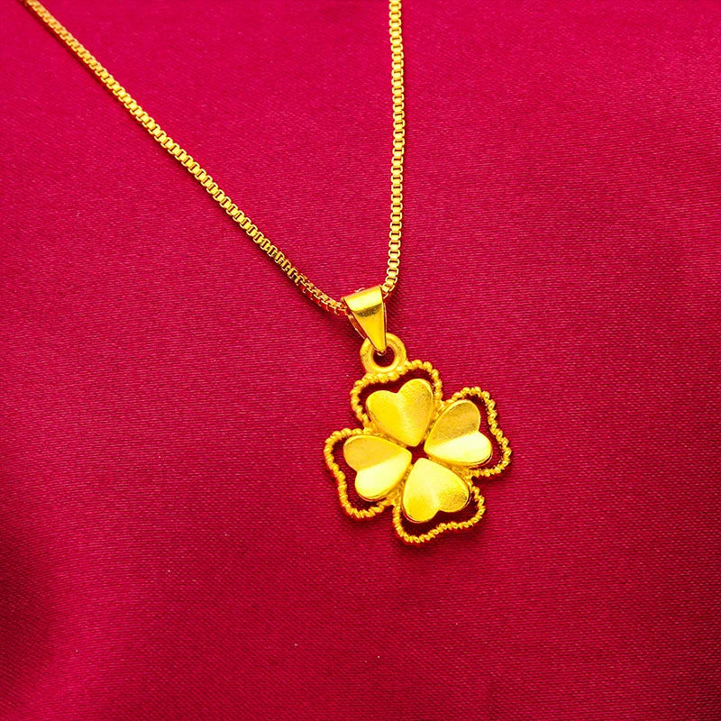 Colliers avec pendentif fleur couleur or 24K pour femmes, chaîne ondulée de 18 pouces, accessoires de bijoux de luxe de haute qualité