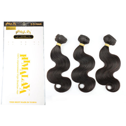 Lot de 3 extensions de cheveux humains malaisiens Body Wave 100 % non traités, cheveux vierges, couleur naturelle