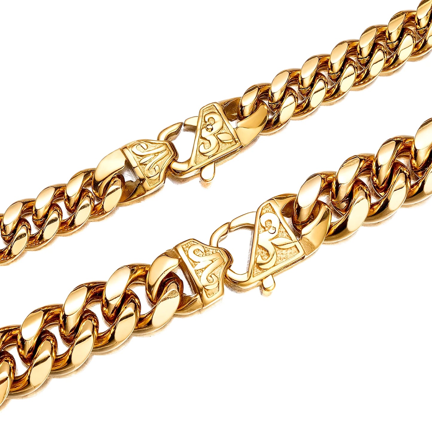 Collier à maillons cubains dorés Hip-Hop en acier inoxydable pour hommes et femmes, bijoux tendance