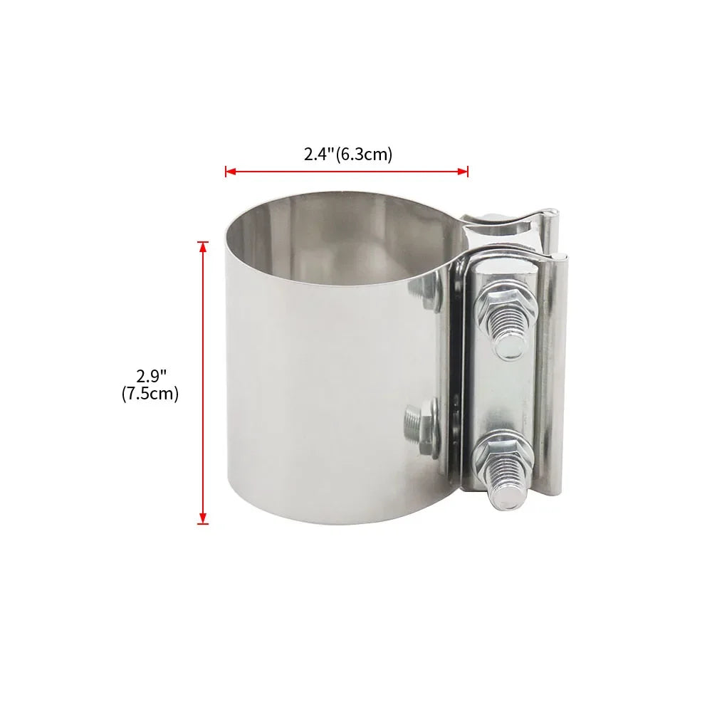 Cerceau de connexion de tuyau d'échappement universel, collier de serrage en acier solide, bande de Joint bout à bout d'échappement en acier inoxydable, accessoires de voiture