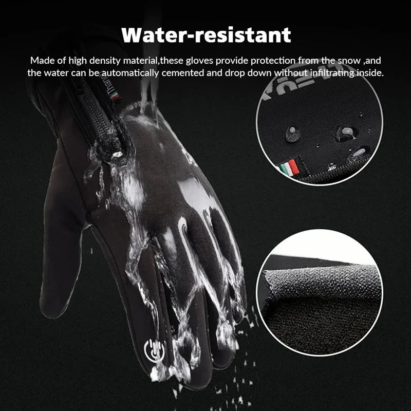 Gants d'hiver imperméables pour écran tactile thermique, coupe-vent, chauds, pour temps froid, course à pied, équitation, sport, randonnée, Ski