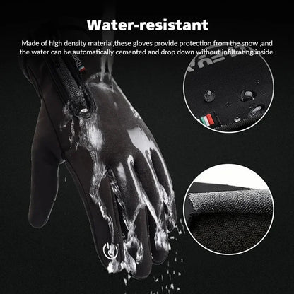 Gants d'hiver imperméables pour écran tactile thermique, coupe-vent, chauds, pour temps froid, course à pied, équitation, sport, randonnée, Ski