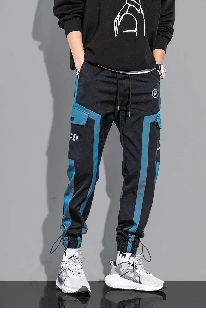 Pantalons décontractés minces de streetwear pour hommes, pantalons de jogging Harem à rubans pour hommes, pantalons cargo de printemps slim à poches multiples pour femmes K12
