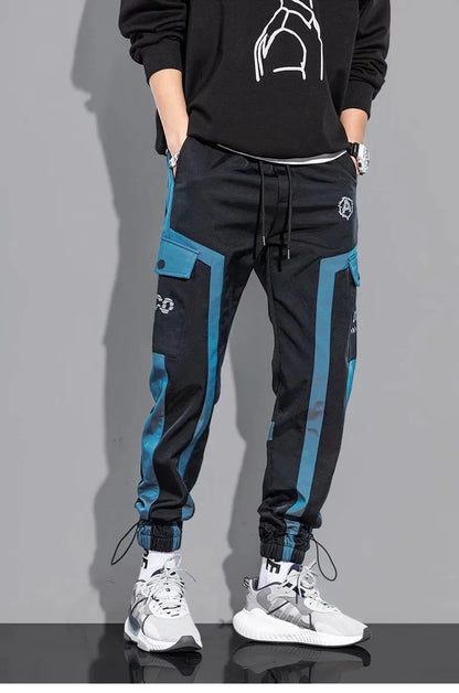 Pantalons décontractés minces de streetwear pour hommes, pantalons de jogging Harem à rubans pour hommes, pantalons cargo de printemps slim à poches multiples pour femmes K12