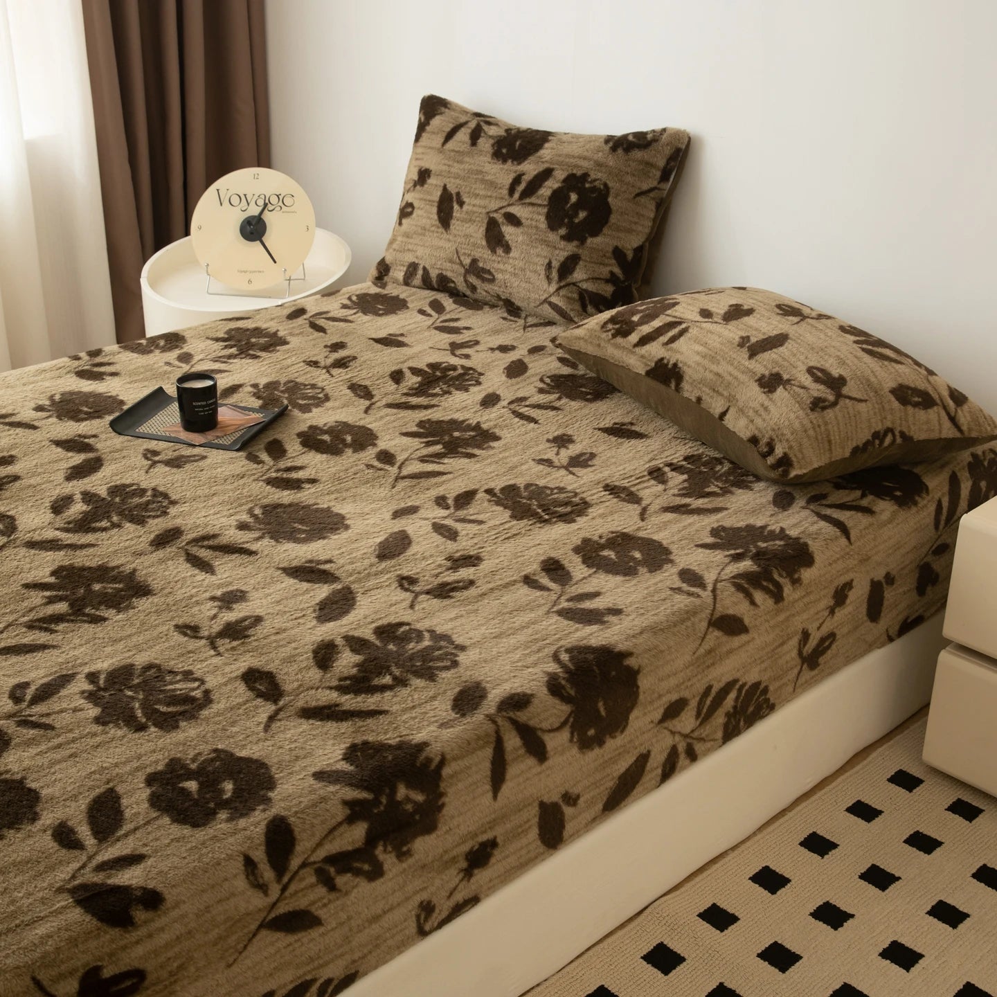 Couvre-lit sur le lit, drap-housse chaud en velours Angora, surmatelas Long en velours, couverture de lit à bande élastique complète