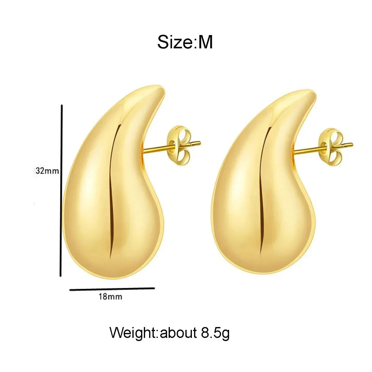 Boucles d'oreilles pendantes extra larges, créoles surdimensionnées et épaisses pour femmes et filles, légères, hypoallergéniques, plaquées or