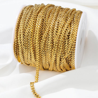 Oral ron plaqué or en acier inoxydable, chevron Sophia creux, bijoux de bricolage, boucles d'oreilles, colliers de la présidence exécutive, accessoires de bracelets, 1 mètre