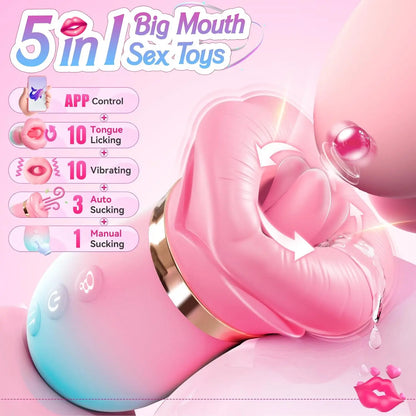 Vibromasseur à succion pour femme, léchage de langue, stimulateur de Clitoris Oral et de mamelon, contrôle par application, jouets sexuels vibrants sous vide pour Couples