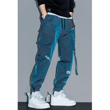 Pantalons décontractés minces de streetwear pour hommes, pantalons de jogging Harem à rubans pour hommes, pantalons cargo de printemps slim à poches multiples pour femmes K12
