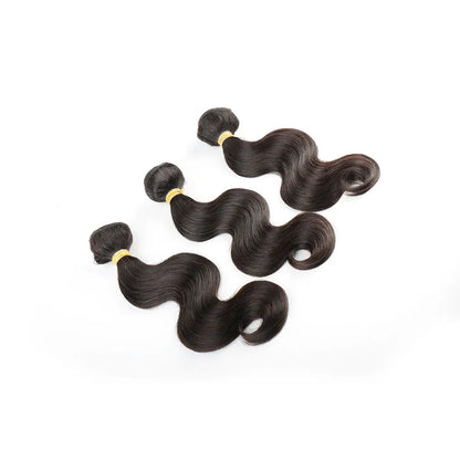 Lot de 3 extensions de cheveux humains malaisiens Body Wave 100 % non traités, cheveux vierges, couleur naturelle