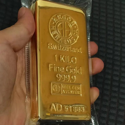 Suisse 1000g barre d'or 1:1 copie Suisse 1kg réplique de lingots d'or barre d'or bijouterie affichage bancaire échantillon antivol