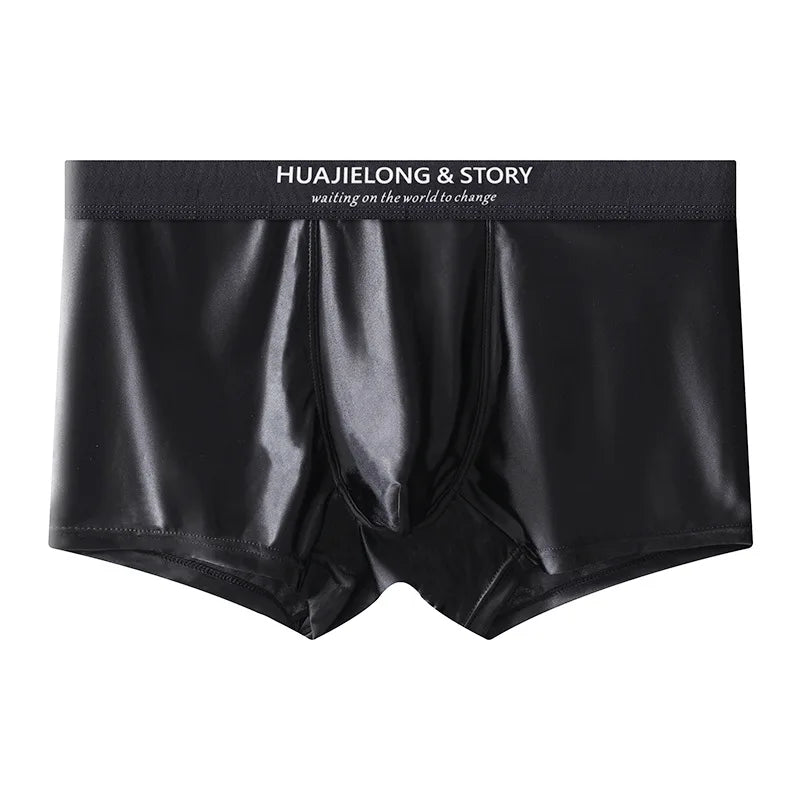 1/3 pièces respirant mince Satin soie Boxer slips sans couture taille moyenne glace soie boxeurs caleçons sous-vêtements lisses pour hommes quotidien
