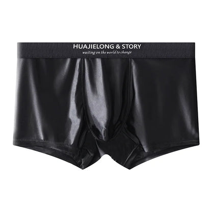 1/3 pièces respirant mince Satin soie Boxer slips sans couture taille moyenne glace soie boxeurs caleçons sous-vêtements lisses pour hommes quotidien