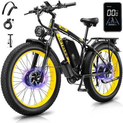 E Bike 2000W double moteur 48V23AH batterie freinage hydraulique vélo électrique 26 pouces gros pneu 21 vitesses tout Terrain vélo électrique