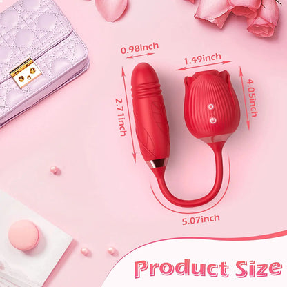 Vibromasseur à succion pour femmes, stimulateur clitoridien, masseur de mamelon Oral, gode vibrant de poussée, jouet sexuel Rose 2 en 1 pour femmes