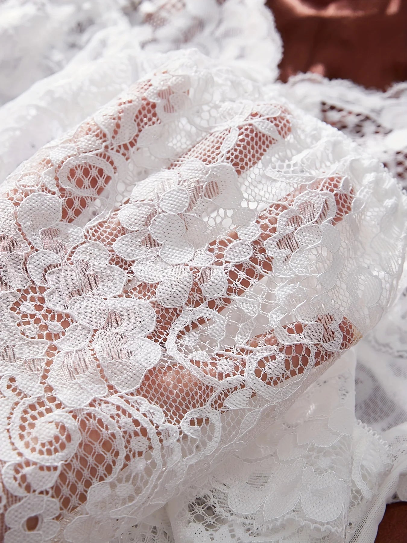 Blanc Sexy contraste dentelle et maille à volants nuisette robe de nuit femme chemise de nuit col en v soutien-gorge ouvert jupe de nuit nuisettes vêtements de nuit