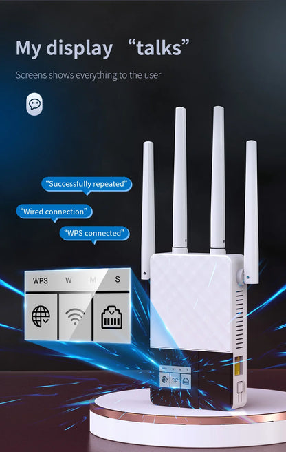 COMFAST 1200Mbps affichage OLED intelligent répéteur WiFi double bande 2.4G & 5G amplificateur de portée Wi-Fi de Signal d'extension sans fil