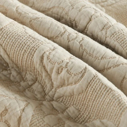 Ensemble de 3 pièces de couette en coton, housse de lit rembourrée, couvre-lit brodé sur le linge de lit, couverture matelassée pour chambre à coucher