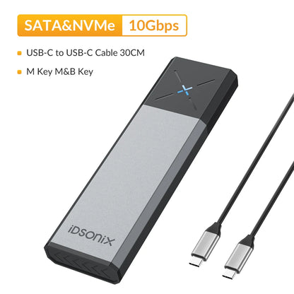 IDsonix-Boîtier de Disque Dur Externe SSD M.2 NVMe SATA, Support UASP pour Ordinateur Portable, NVcloser, PCIE, NGFF
