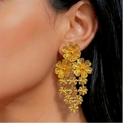 Parures de collier et boucles d'oreilles nigérianes pour mariée, style éthiopien et indien, couleur or 24 carats, bijoux de Dubaï, cadeaux pour banquets et fêtes