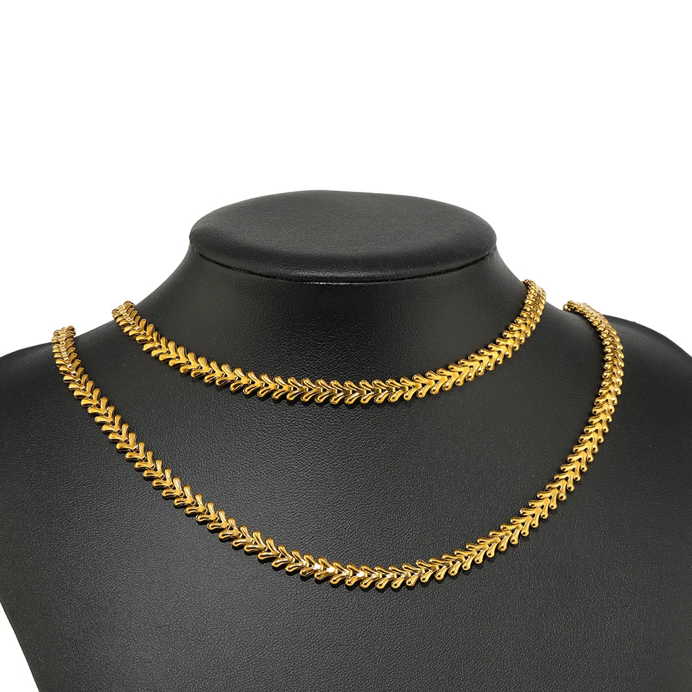 Oral ron plaqué or en acier inoxydable, chevron Sophia creux, bijoux de bricolage, boucles d'oreilles, colliers de la présidence exécutive, accessoires de bracelets, 1 mètre