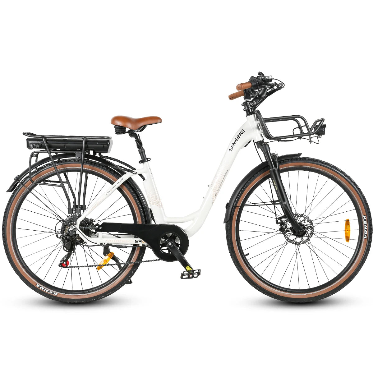 Vélo électrique de ville Samebike RS-A07 28 pouces, batterie au lithium 36V13Ah, vélo électrique 500W, double frein à disque, vélo électrique avec panier