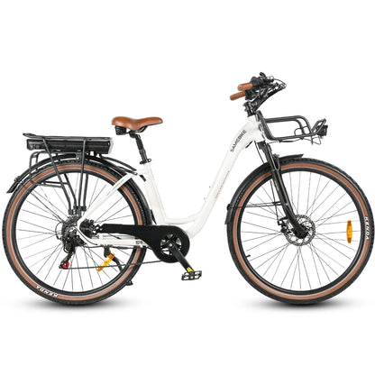 Vélo électrique de ville Samebike RS-A07 28 pouces, batterie au lithium 36V13Ah, vélo électrique 500W, double frein à disque, vélo électrique avec panier