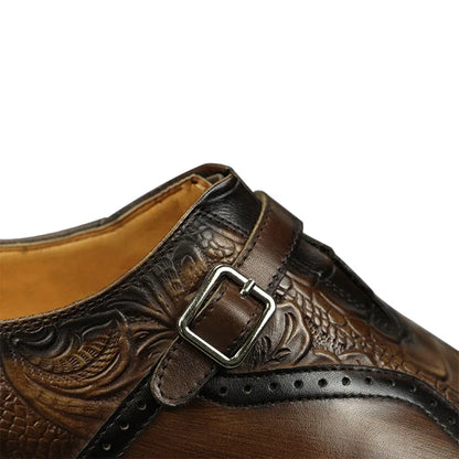 Chaussures Brogue en Cuir de Luxe pour Homme, Marron, Noir, Design Imprimé, Service Personnalisé, Livraison Directe, 03