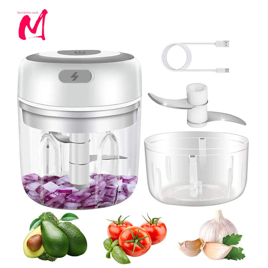 Hachoir électrique de cuisine, Mini broyeur d'ail, hachoir à viande Portable USB, hachoir à légumes pour Gadgets de cuisine