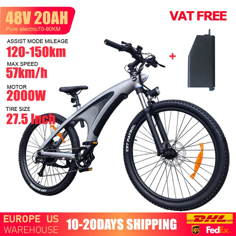 HUANCI Q5 vélo électrique 2000W vélos électriques 27.5 pouces vélo électrique 48V 20AH vélo électrique e vélo montagne adultes ebike fatbike