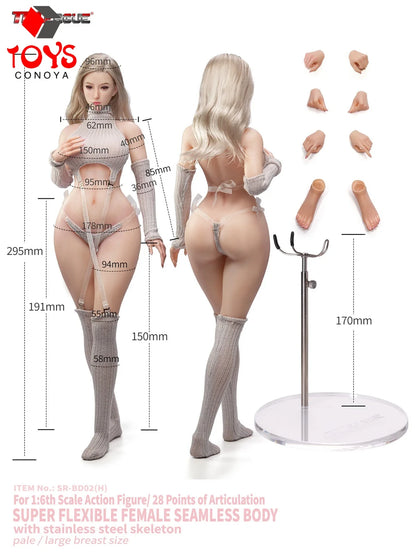 【2026 Q3】TBLeague SR-BD01&02 Corps de figurine articulée 1/6ème avec épaules étroites, hanches courbes et cils appliqués à la main, 12 pouces
