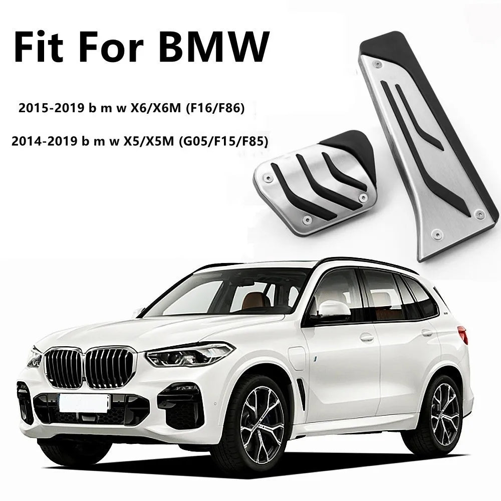 Kit de pédales de voiture pour BMW X5 X6 F15 F16 E70 E71 E72 2008 - 2018 AT, accélérateur, frein à gaz, couvercle de pédale de repose-pieds, LHD, acier inoxydable