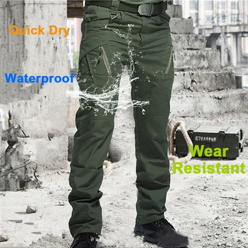 Pantalon cargo pour homme - Pantalon multi-poches - Imperméable - Résistant à l'usure - Décontracté - Salopette d'entraînement - Vêtements confortables et respirants