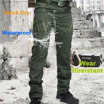 Pantalon cargo pour homme - Pantalon multi-poches - Imperméable - Résistant à l'usure - Décontracté - Salopette d'entraînement - Vêtements confortables et respirants