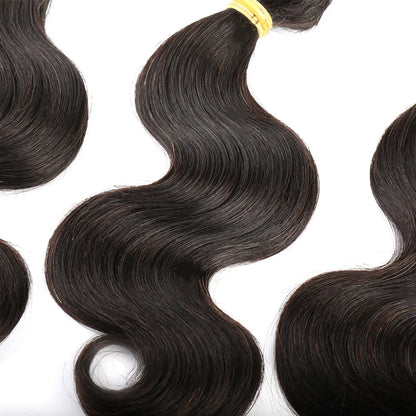 Lot de 3 extensions de cheveux humains malaisiens Body Wave 100 % non traités, cheveux vierges, couleur naturelle