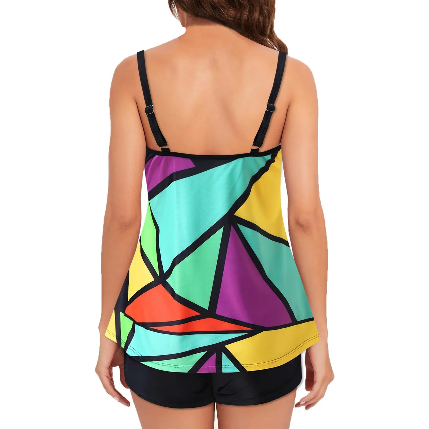 Maillot de bain grande taille pour femmes, bikini sexy, deux pièces, imprimé, haut avec short, ensemble tankini, maillot de bain, bikini, 2022