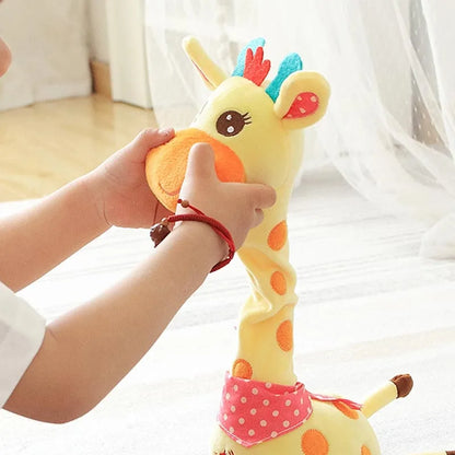 Jouet girafe parlant dansant mignon, répétitif de ce que vous dit avec 10 chansons, Volume réglable, girafe dansante musicale scintillante