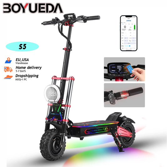 S5 chine 60V18AH-40AH batterie trottinettes électriques sécurité App contrôle NFC clé Scooter électrique pneu silencieux Scooters électriques