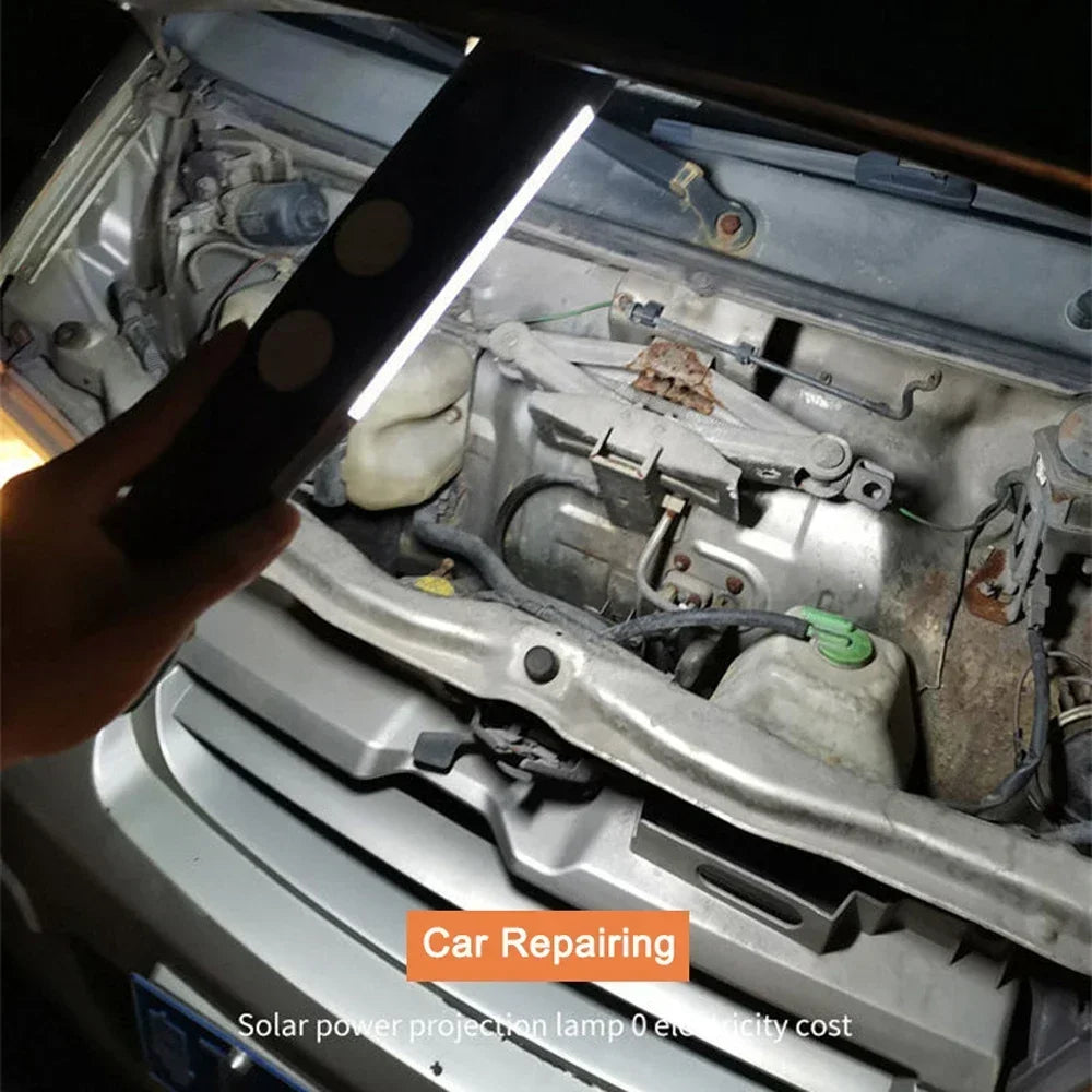 Lampes de poche LED lampe de travail rechargeable avec base magnétique et crochet de suspension 3 modes projecteur pour gril de réparation de voiture utilisation en extérieur