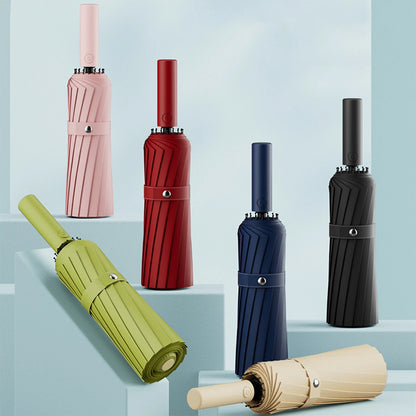 Parapluie double 16 carats pour homme et femme, grand format, coupe-vent, compact, pliable, automatique, pour le soleil, la pluie, les voyages