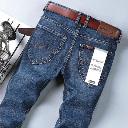 Pantalon en jean délavé de marque haut de gamme 2026, jean pour homme de haute qualité, décontracté, taille haute, pantalon en denim pour toutes les saisons