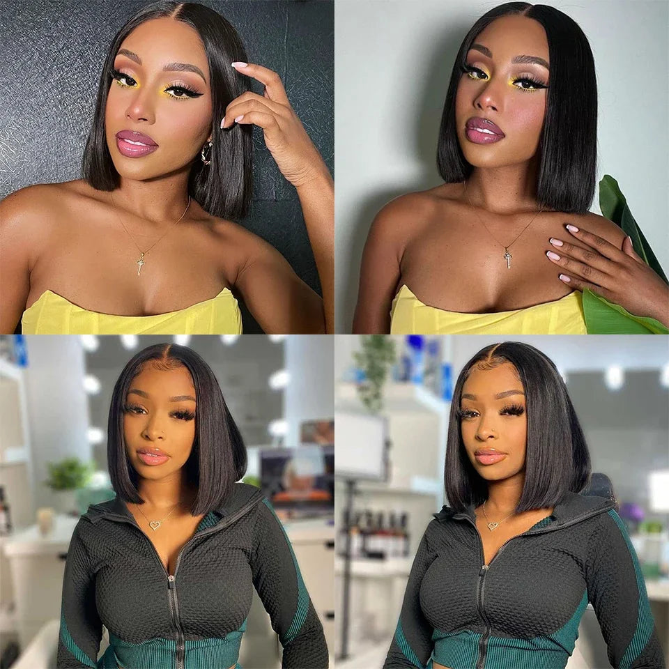 Perruques de cheveux humains brésiliens 13X5X2 T Part Lace Wigs pour femmes pré-épilées 4x1 Straight BOB Wigs Perruque Cheveux Humains