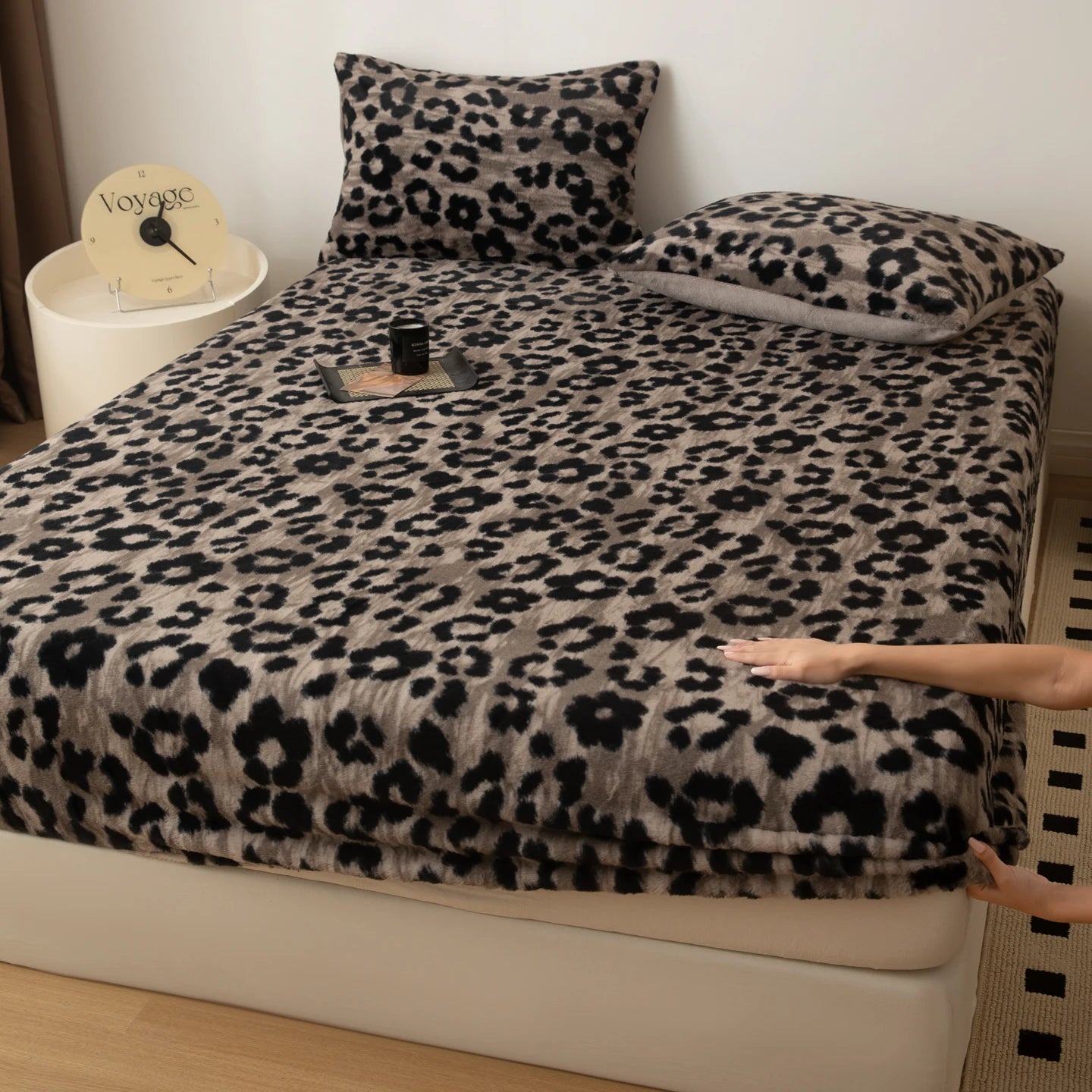 Couvre-lit sur le lit, drap-housse chaud en velours Angora, surmatelas Long en velours, couverture de lit à bande élastique complète