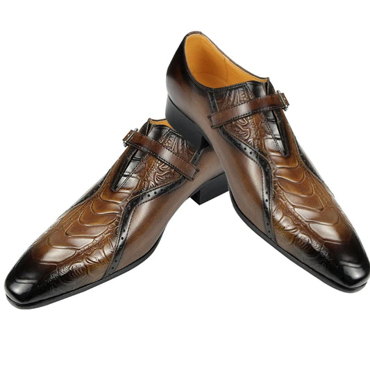 Chaussures Brogue en Cuir de Luxe pour Homme, Marron, Noir, Design Imprimé, Service Personnalisé, Livraison Directe, 03