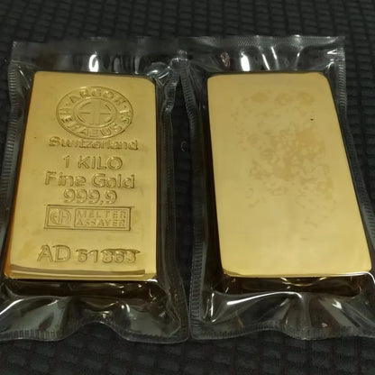 Suisse 1000g barre d'or 1:1 copie Suisse 1kg réplique de lingots d'or barre d'or bijouterie affichage bancaire échantillon antivol