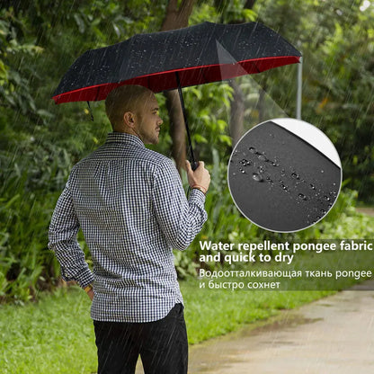 Parapluie coupe-vent double couche résistant entièrement automatique pluie hommes femmes 10K mâle grand parapluies parasol